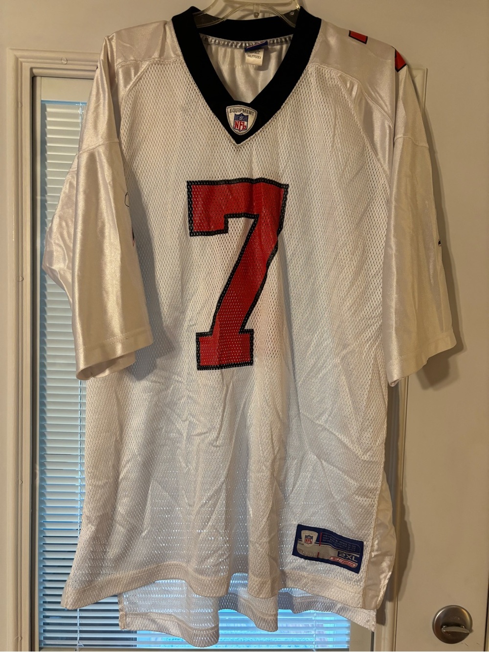 NFL White Mesh Football Jersey with Red Number 7 Vick